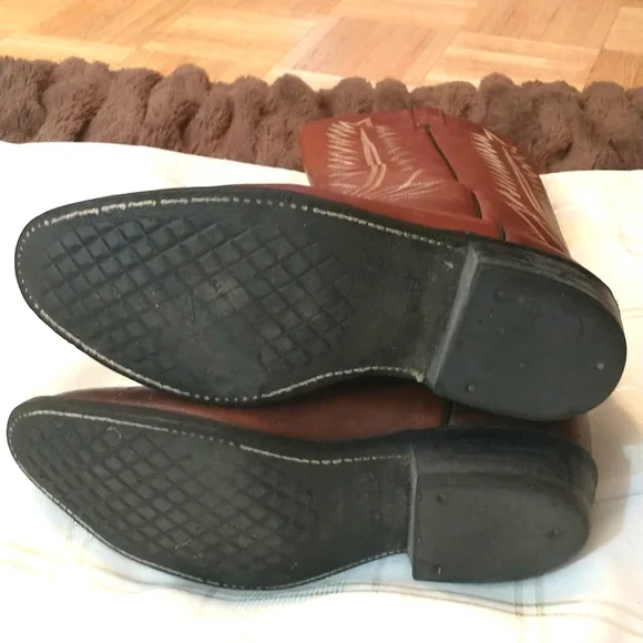 Cow town men's western boots sz 9D   dark brown gently worn - Picture 2 of 8